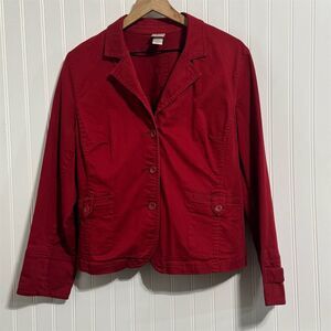 Vintage Fashion Bug Stretch Cotton Blazer Jacket 18W Plus Size Deep Red Burgundy